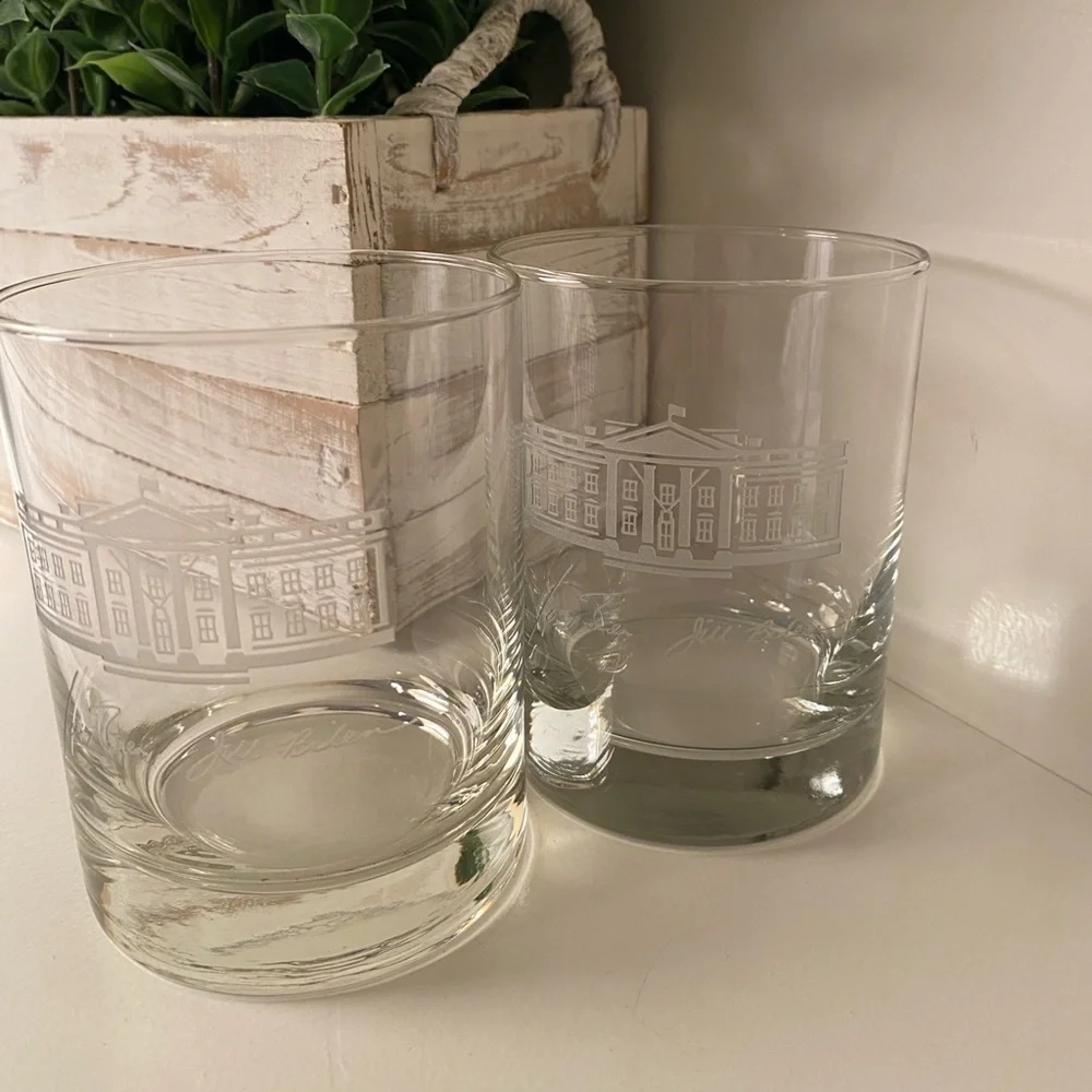 President Joe & Jill Biden Old-Fashion Lowball Whiskey Rock Glass. Set of two